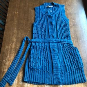 NWT Motto Crochet Sleeveless Teal Vest Size Small